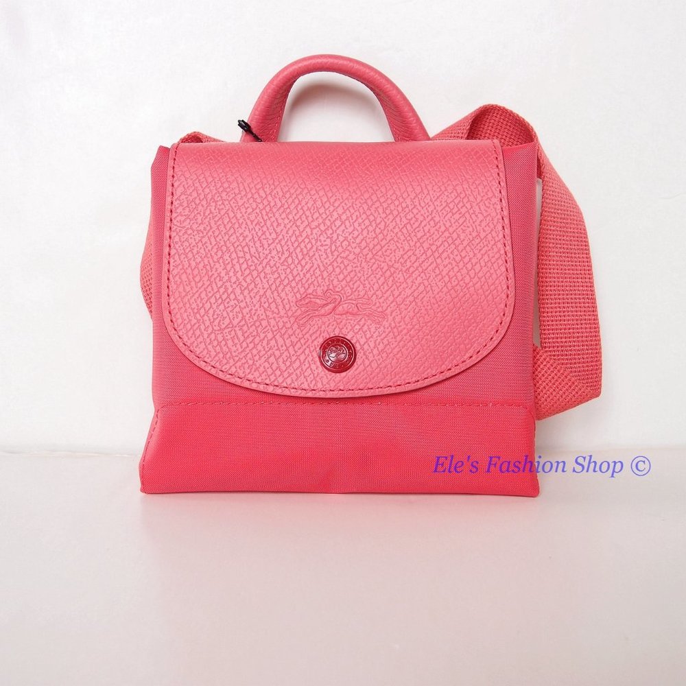 NWT LONGCHAMP Le Pliage Club Nylon Travel Backpack Pomegranate Pink AUTHENTIC - Picture 7 of 13